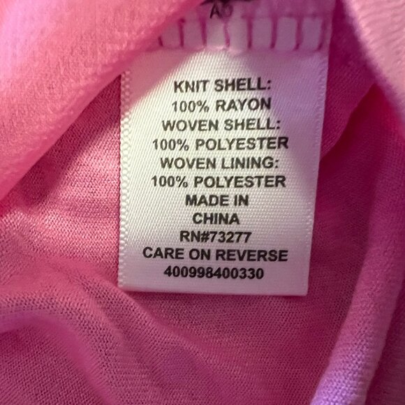 Elle Pink Sleeveless Shell Blouse w/Tie at Neck - Medium - Picture 4 of 4